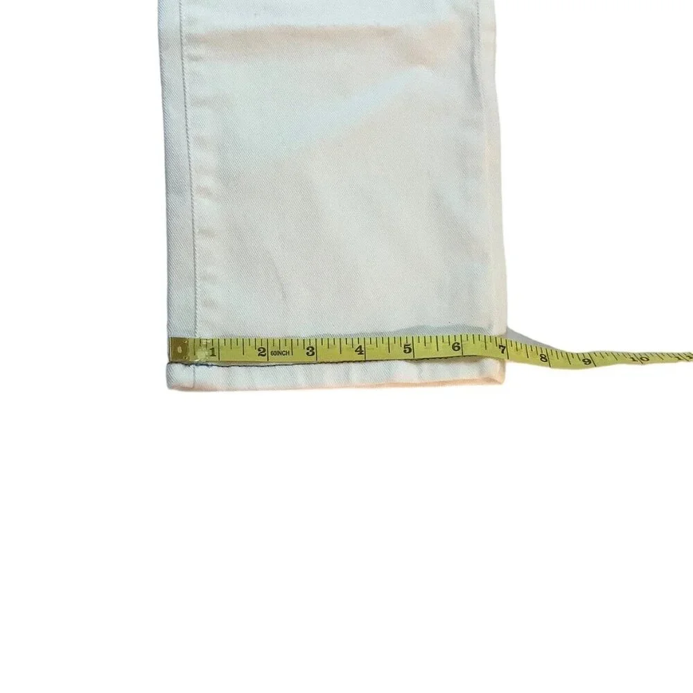 INC Denim Slim Fit Skinny Leg Low-Rise White Capri Jeans Womens Size 8 Stretch